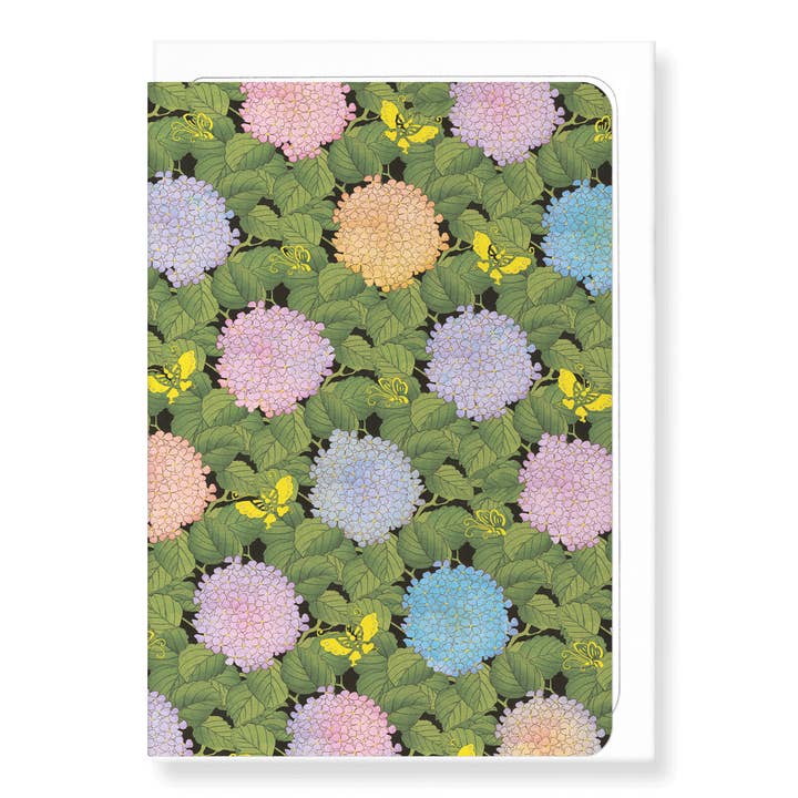 HYDRANGEA EN VLINDERS (1897): Japanse wenskaart voor wholesale door Ezen Trade