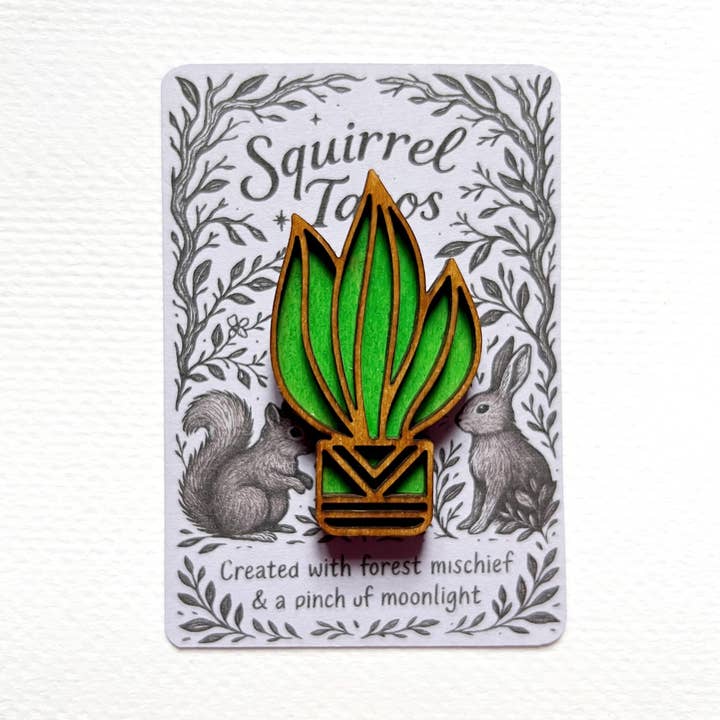 Woodland House Plant PIN Collection -- set of 8 for wholesale by Squirrel Tacos Papercuts