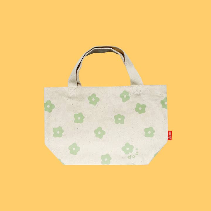 Dous - Wholesale Tote Bag - Women's - flower cotton canvas mini tote bag zippered pocket5