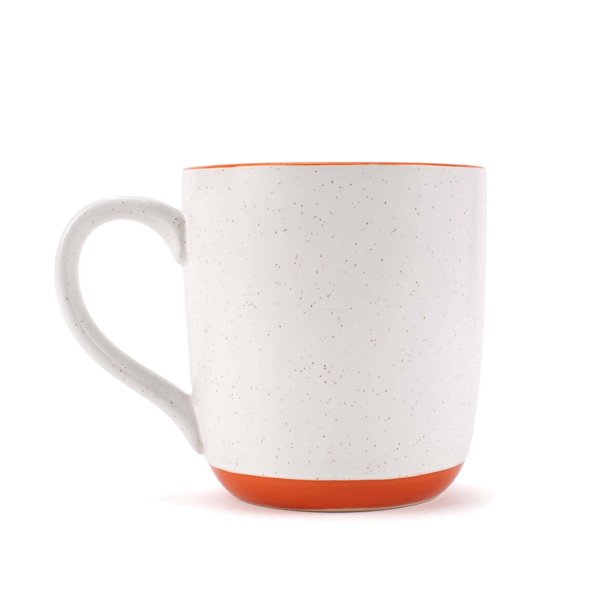 EAST AVENUE - Wholesale Coffee Mug - Ceramic Speckled Mugs 4-Pk White and Orange PRICE IS PER MUG1