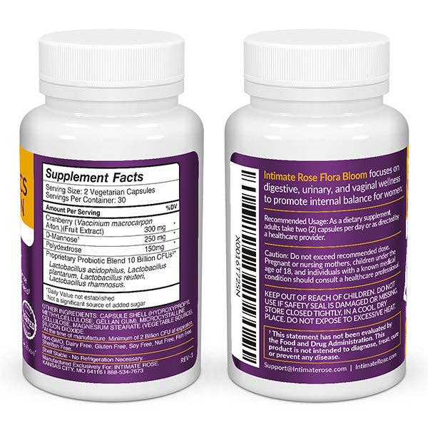 Intimate Rose - Wholesale Oral Supplement/Vitamin - 3 Pack - Flora Bloom Feminine Probiotic