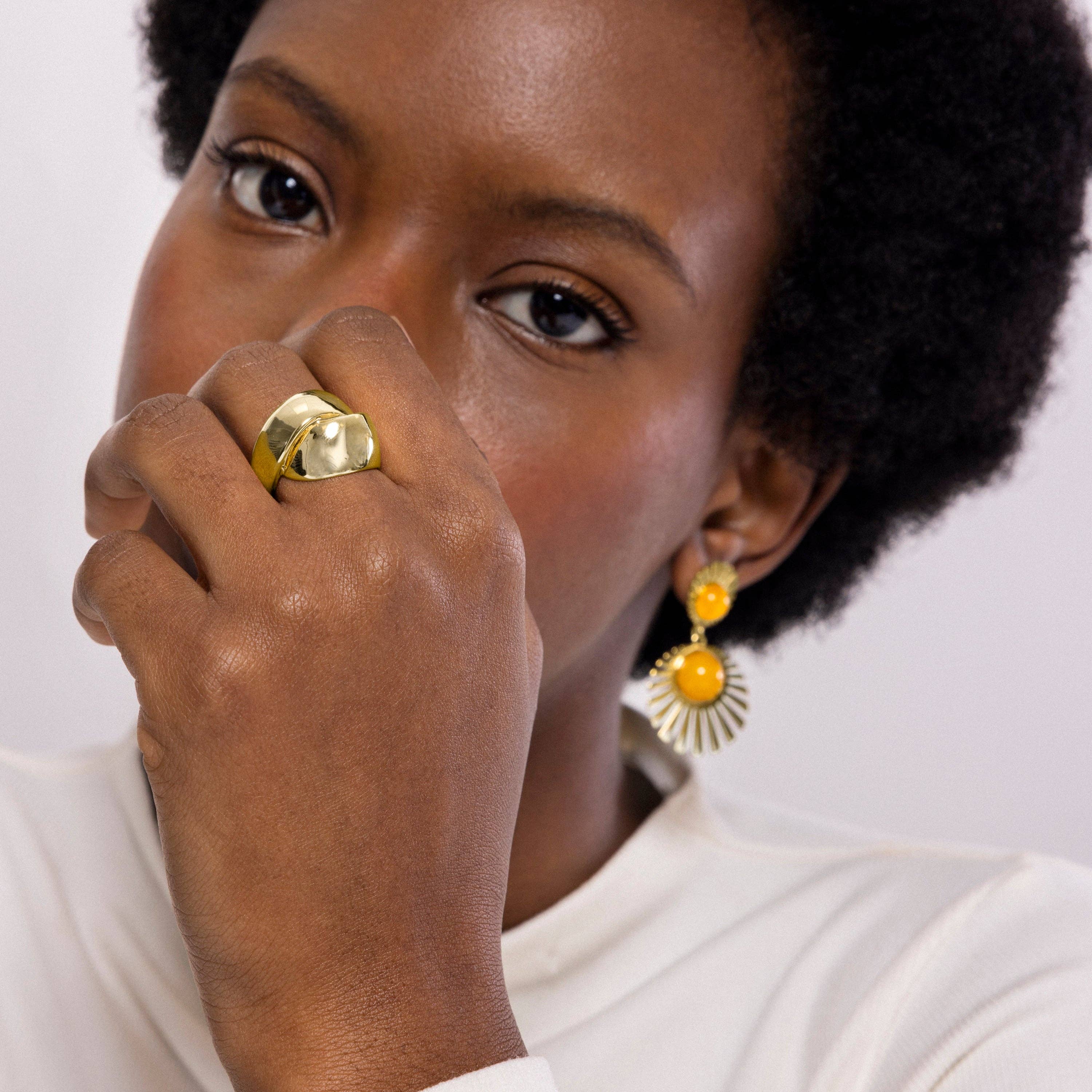 Luxenter - Vente Bague de cocktail/de cérémonie - Bague en or jaune 18k - Idril3