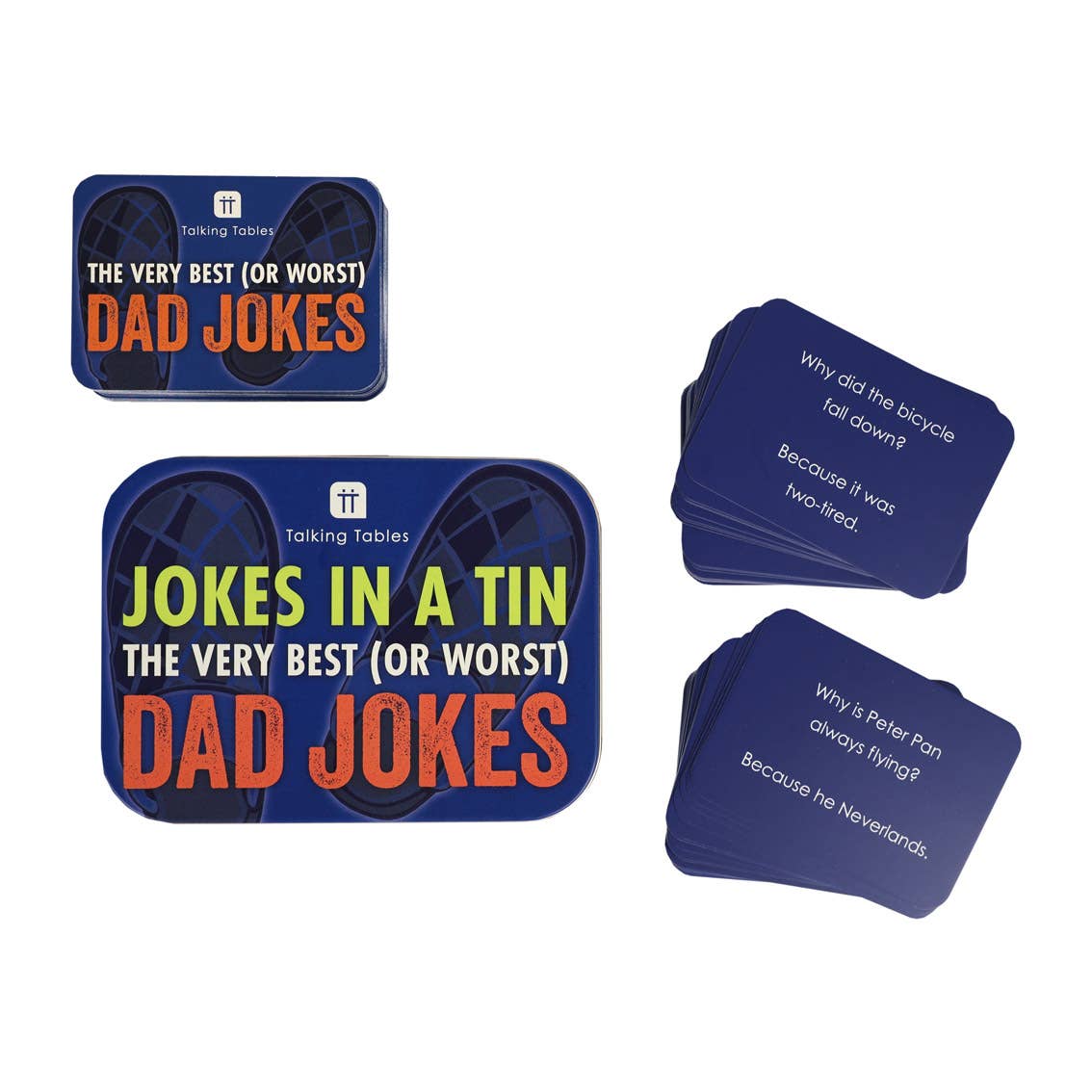 Talking Tables USA - Wholesale Card Game - Dad Jokes in a Tin | 100 Cards |100 Jokes |Stocking Stuffer|2
