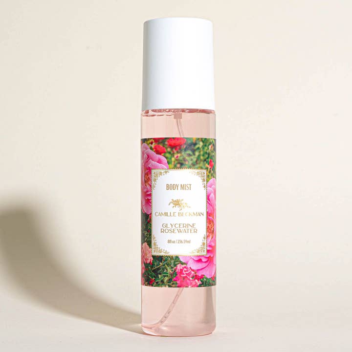Glycerine Rosewater Fragrant Body Mist 8 oz for wholesale by Camille Beckman
