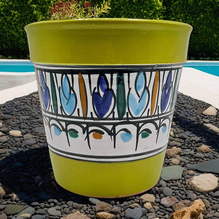 Tunisian Handmade Terracotta Ceramic Flower Pot #2 for wholesale by Etnico del Mondo