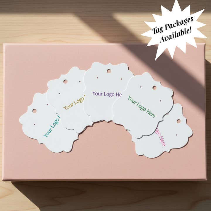 Cartes d'affichage de bijoux avec logo personnalisé – Étiquettes de boucles d'oreilles en gros pour la vente par Whispering Petals Handmade