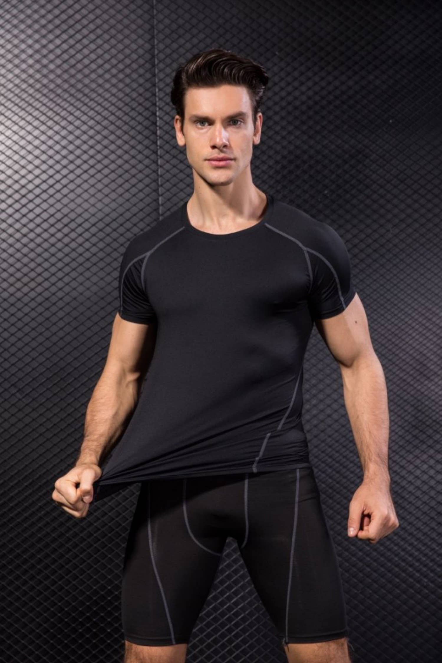Active by Anna-Kaci - Wholesale Athletic Top - Men's - Men's Compression Short Sleeve Athletic T-Shirt0