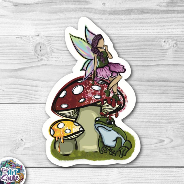 The Fairy and the Frog Sticker! for wholesale by For Art Sake Stickers