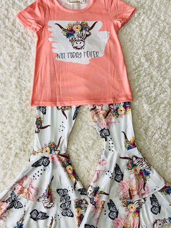 NOT TODAY HELFER & Bull printed top pant girls set for wholesale by luluclothes