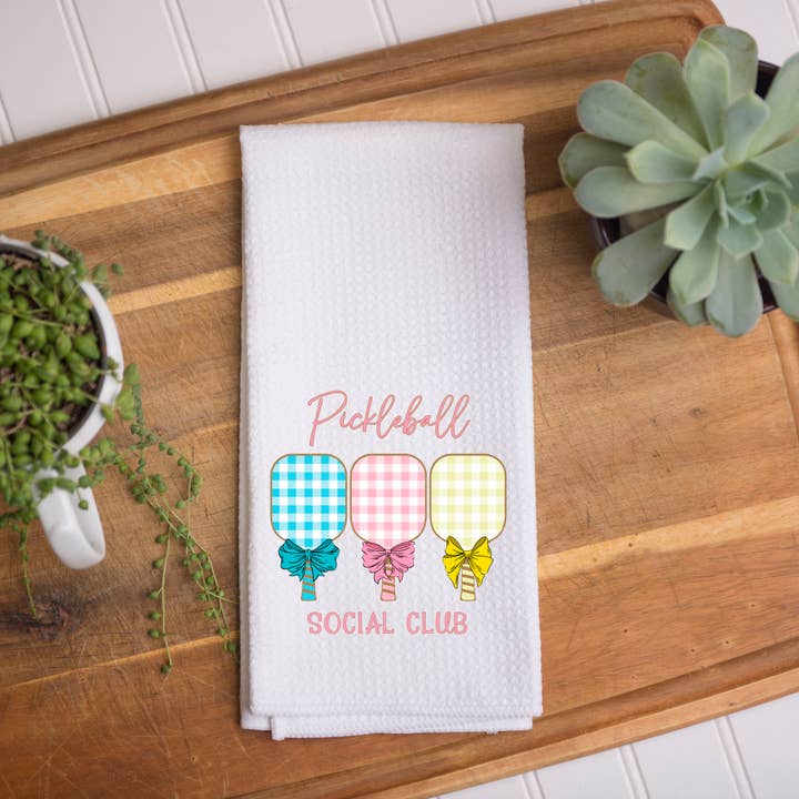 The Navy Knot - Wholesale Tea Towel - Pickleball Social Club Kitchen Towel
