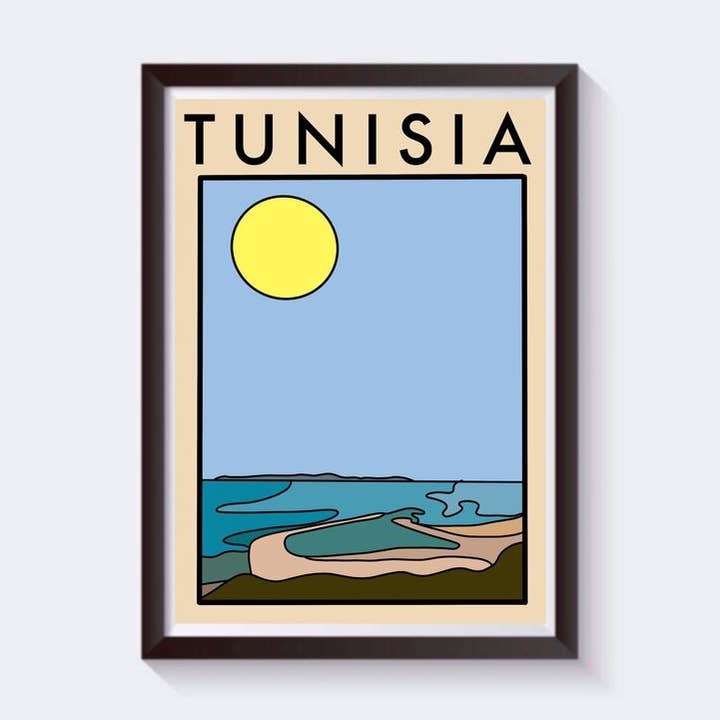 Minimalist Tunisia Travel Print - Available in 6 sizes for wholesale by 2 Sisters