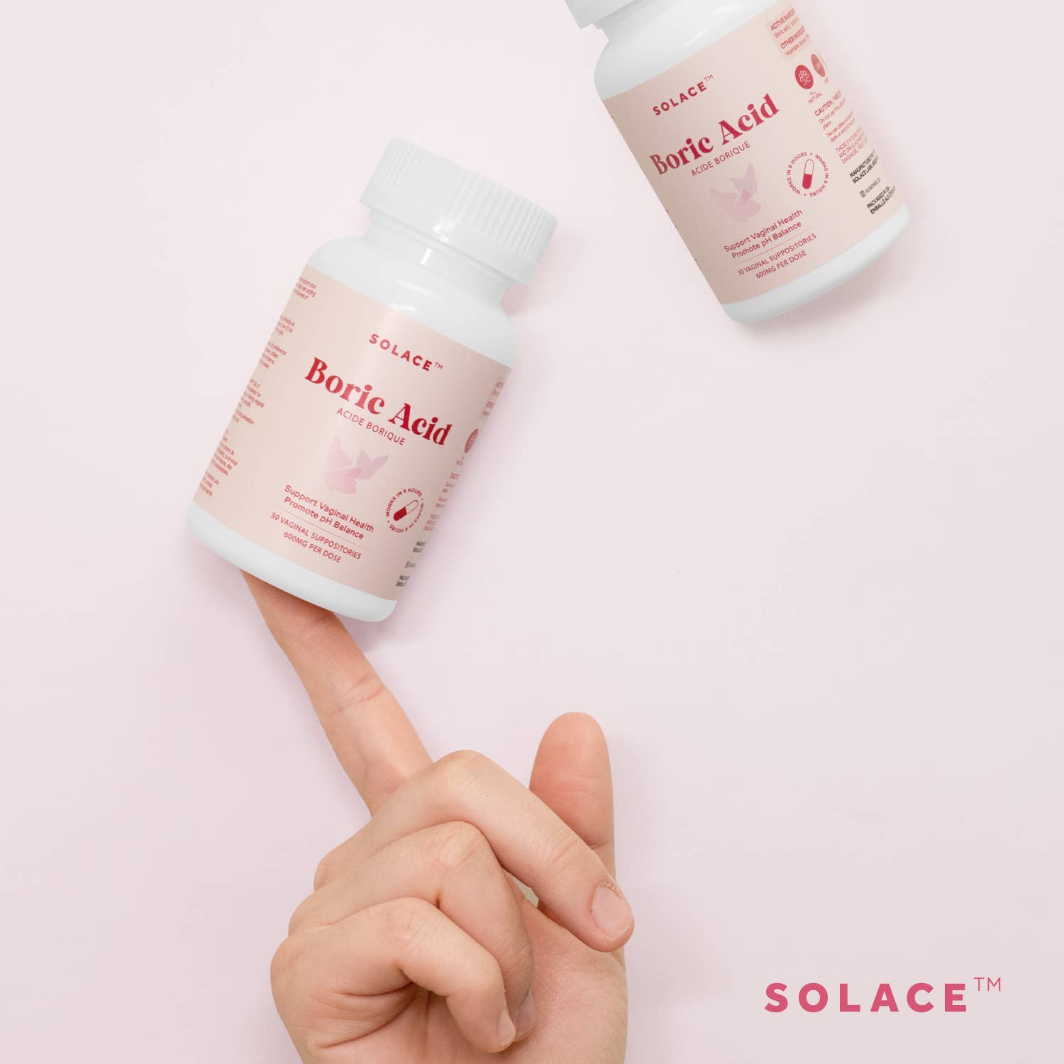 Solace - Venta al por mayor Suplementos/vitaminas para beber - Óvulos Vaginales de Ácido Bórico - 100% Puro, Área Íntima5