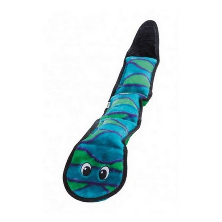 Outward Hound Invincibles Snake Blue/Green 3-squeakers for wholesale by King Wholesale Pet Goods