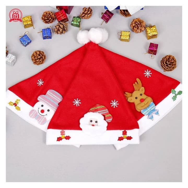 Sheer Trend - Wholesale Santa Hat - Cute Cartoon Patchwork Adults Christmas Hat2