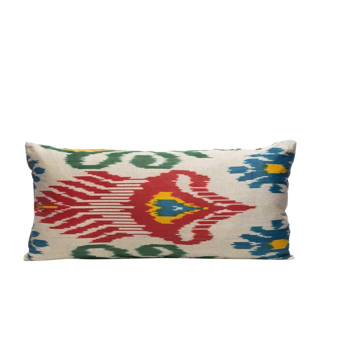 CITRUS LIME IKAT CUSHION for wholesale by Héritage Genève