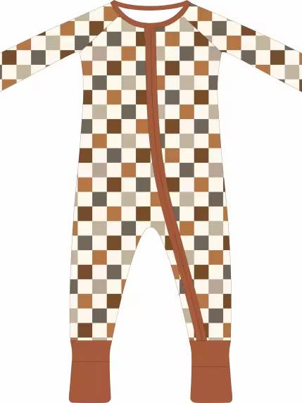 Autumn Checker Bamboo Sleeper for wholesale by Evvie Bean's