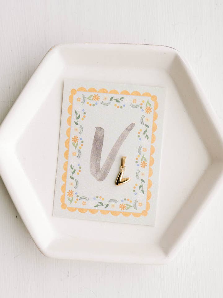 V - Letter Charm for wholesale by Dear Heart