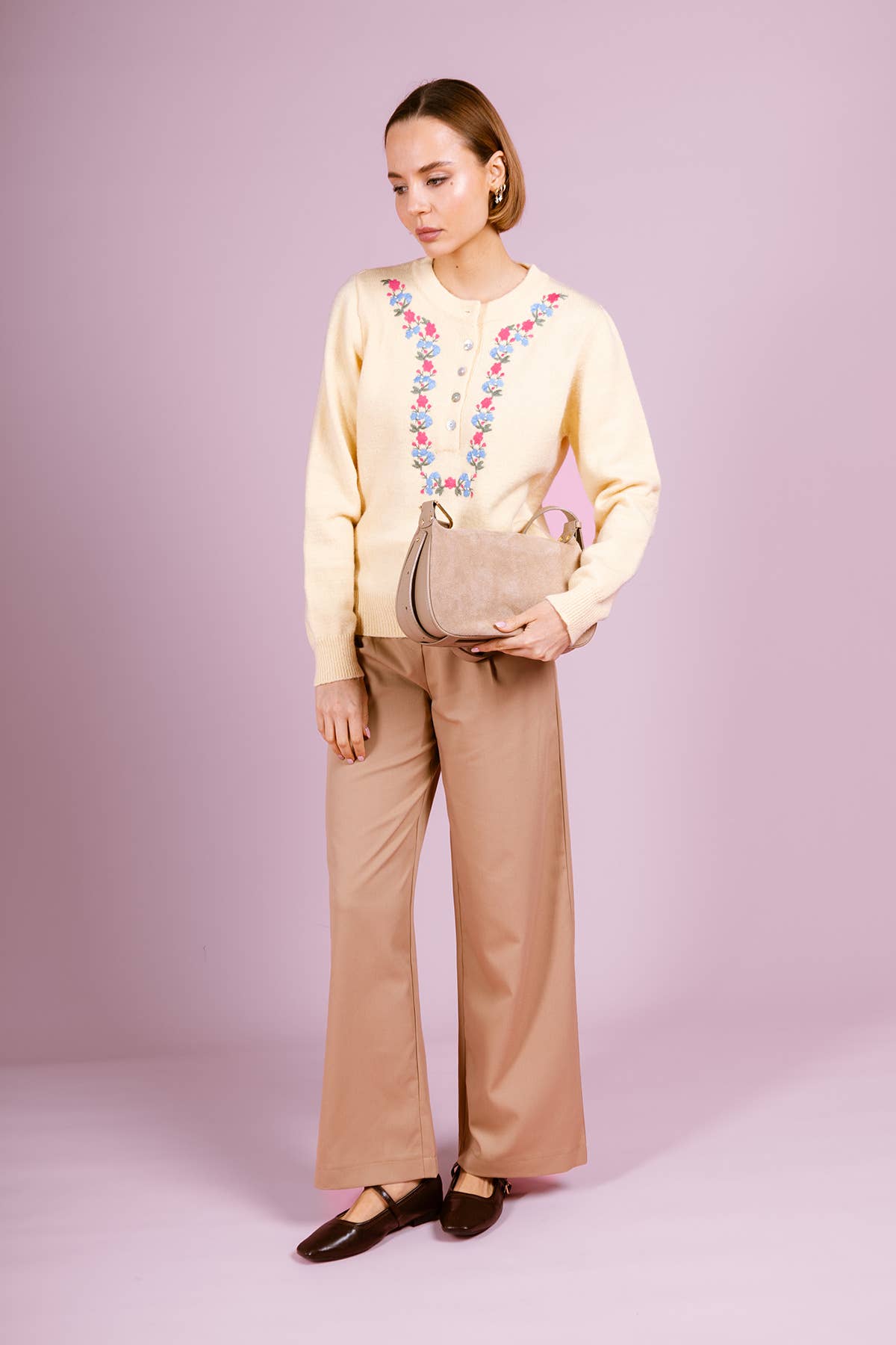 Cherry Paris - Wholesale Top Handle Bag - Women's - AMICIE SUEDE Bag - 41596