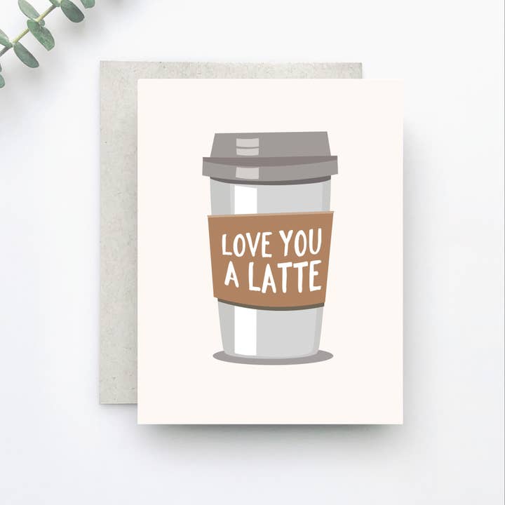 Carte Love You a Latte pour la vente par Merrily Paper