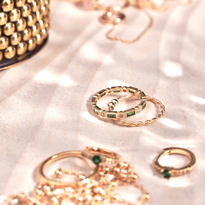 Meora Paris - Wholesale Multi-Stone Ring - Oasis ring 18k gold plated2