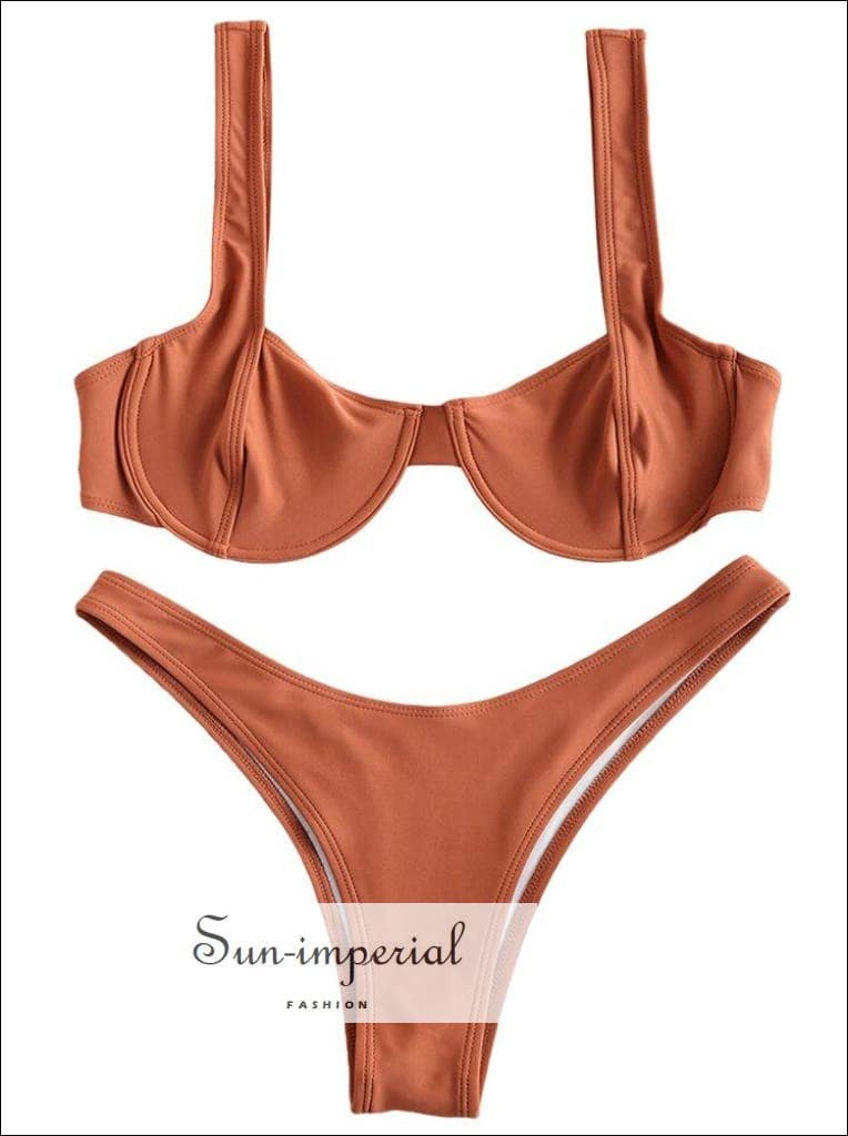 Sun Imperial – wholesale Tvådelad baddräkt - Dam – Hög klippa bygel Bikini Set badkläder kvinnor Bikini0