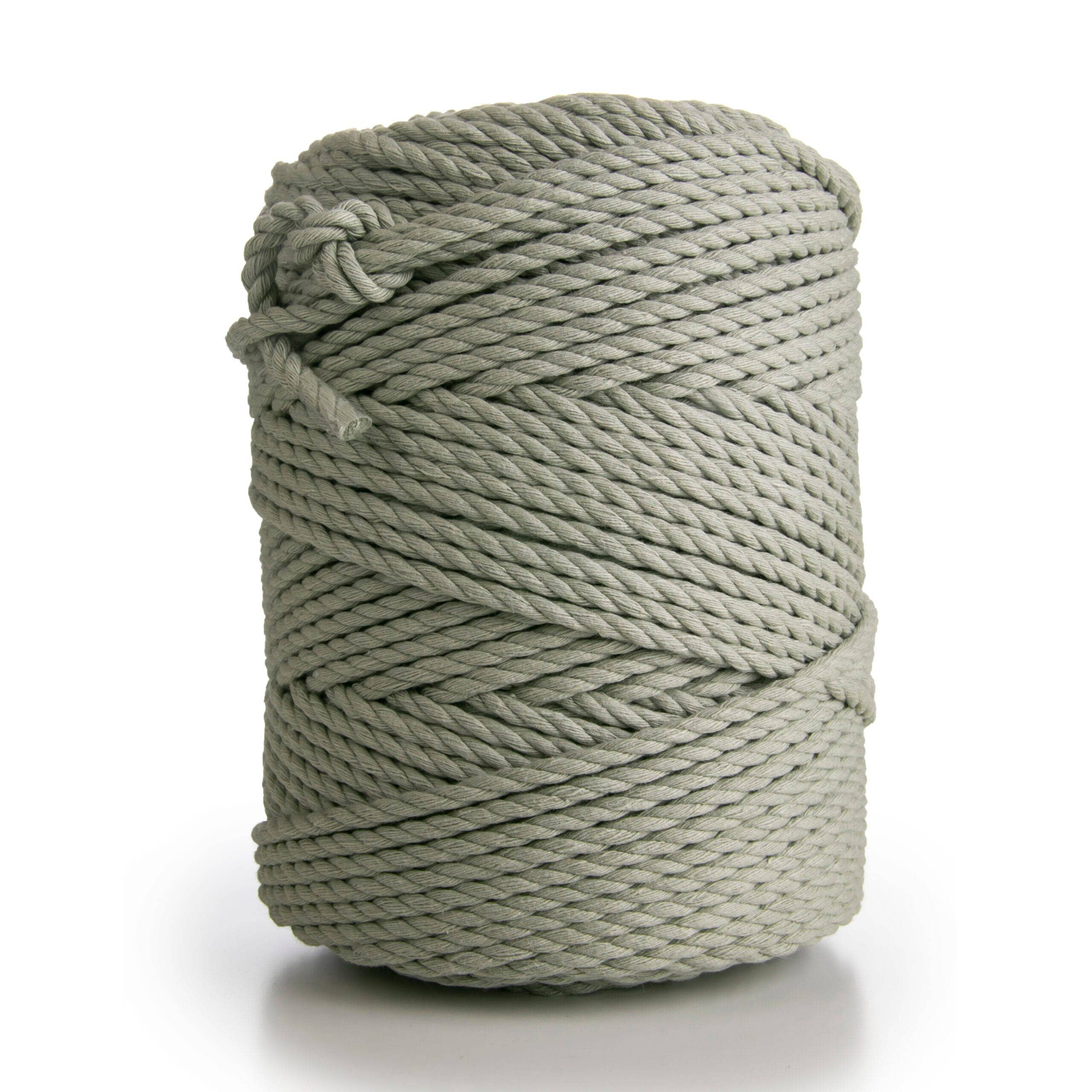 MB Cordas - Wholesale Yarn - 4MM 3 Strand Twisted Macrame Cotton Rope 1kg SAGE GREEN 140-145m  Macrame Rope 3 ply Craft String1