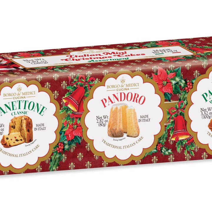 BORGO DE MEDICI USA - Wholesale Cake - NEW 280g Mini Panettone & Pandoro Assortment Tower Box