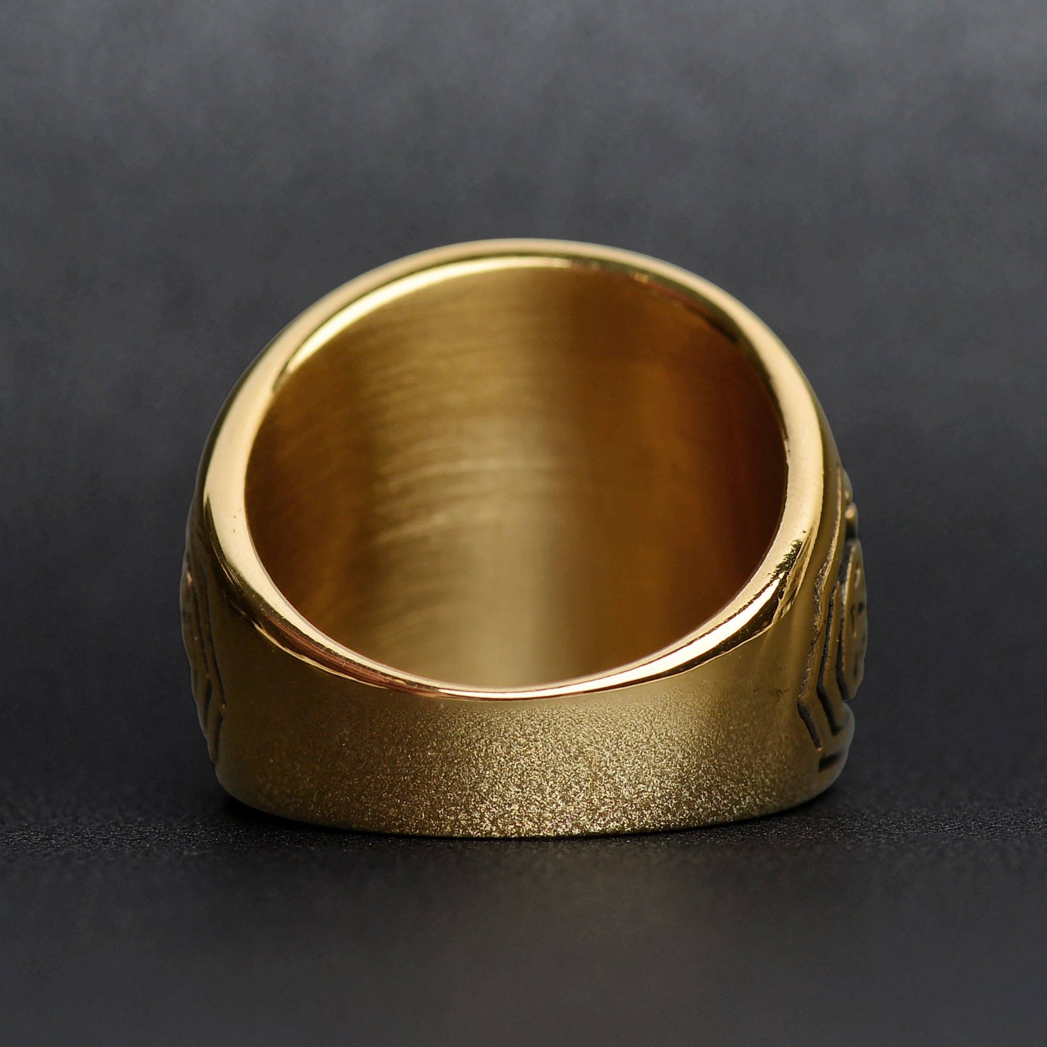 WJW – Engroshandel Statementring – Guld United States Coast Guard Blue Center Rustfrit Stålring