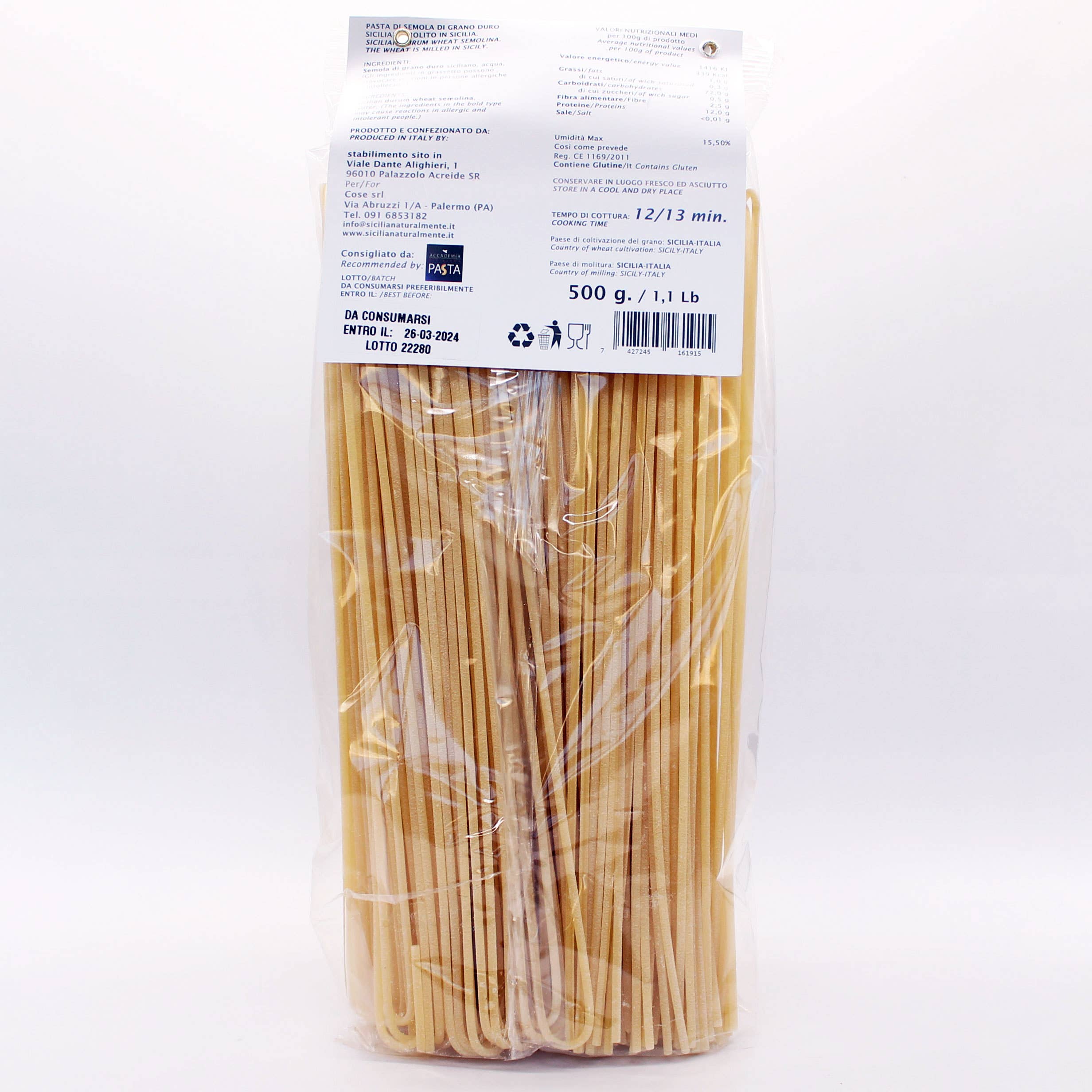 Sicilia naturalmente - Vente Pâtes - Pâtes Spaghetti - Fabriqué en Italie (Sicile)5