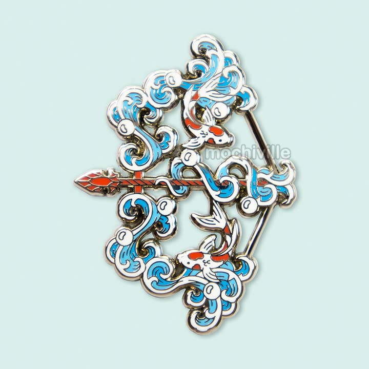 Spilla in smalto | Arco d'Acqua Elementale per la vendita all'ingrosso da parte di Mochiville