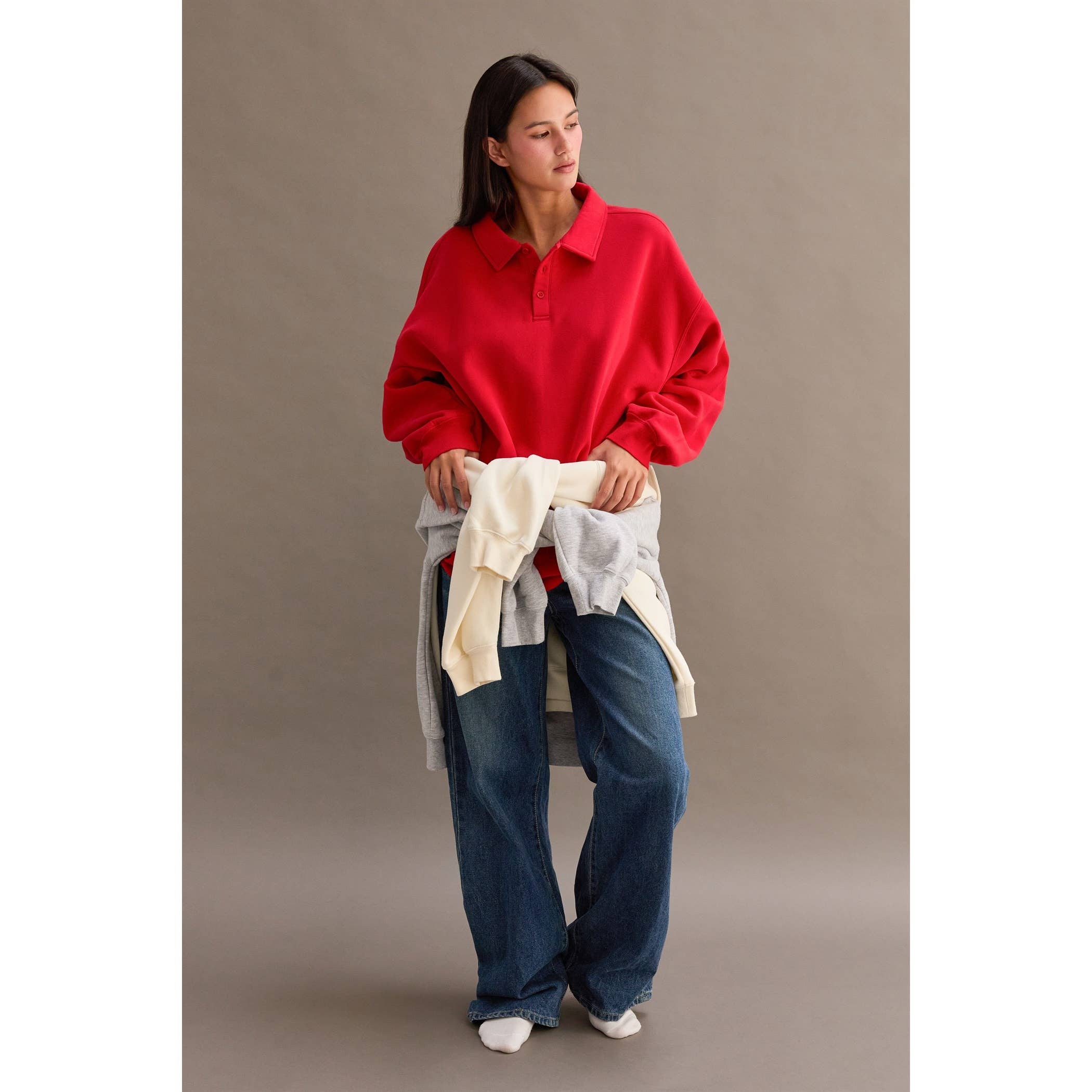 HYFVE - Wholesale Sweatshirt - Women's - Oversized Polo Collared Pullover2