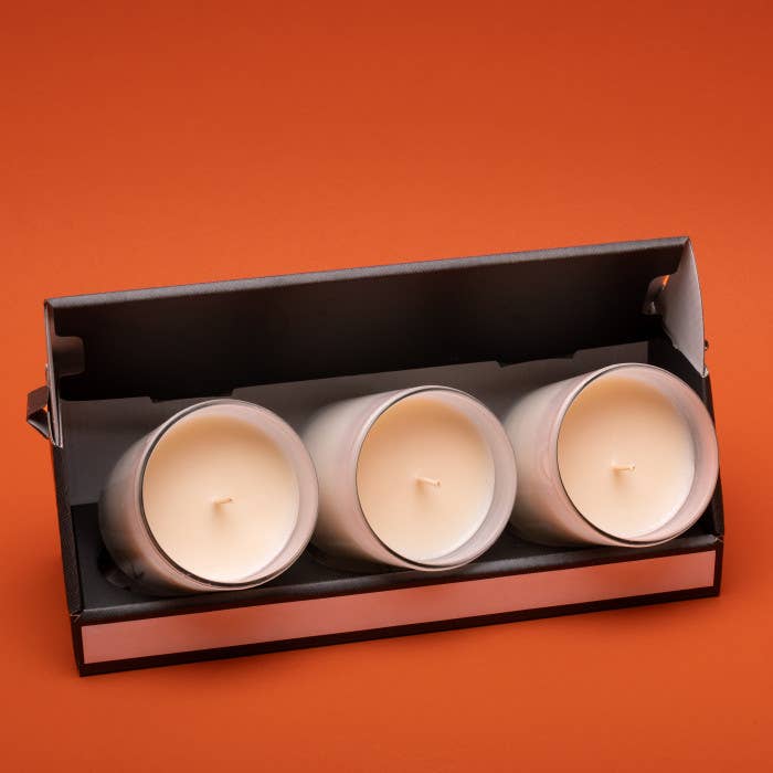 London Luxury Candle Supplies - Wholesale Kaarsenhouder - Set van 3 parelmoer witte kaarsglazen van 20 cl3