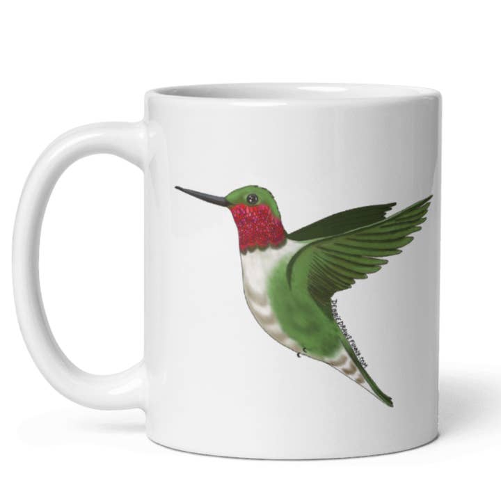 Debbie Draws Funny - Wholesale Coffee Mug - Ruby Throated Hummingbird Coffee Mug for Birder Bird Lover 2