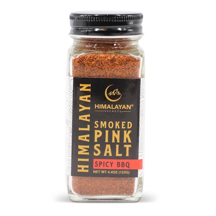 4.4 oz French Glass Himalayan Smoked Pink Salt Shaker - Spicy BBQ for wholesale by Himalayan Secrets