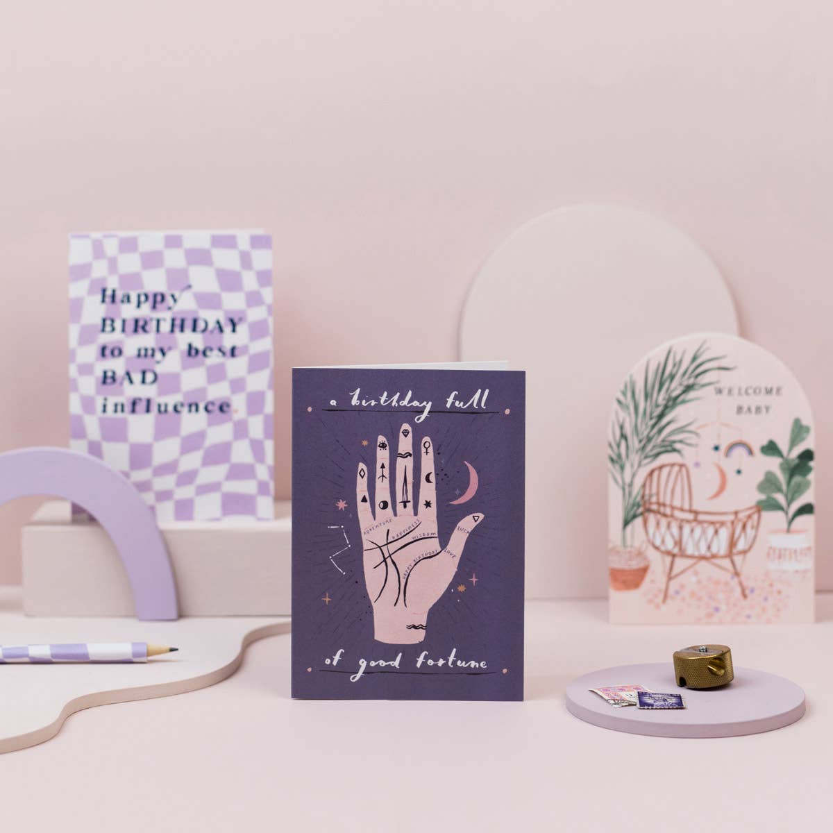 Sister Paper Co. - Vente Cartes bébé - Carte de naissance unisexe avec berceau en bambou illustré6