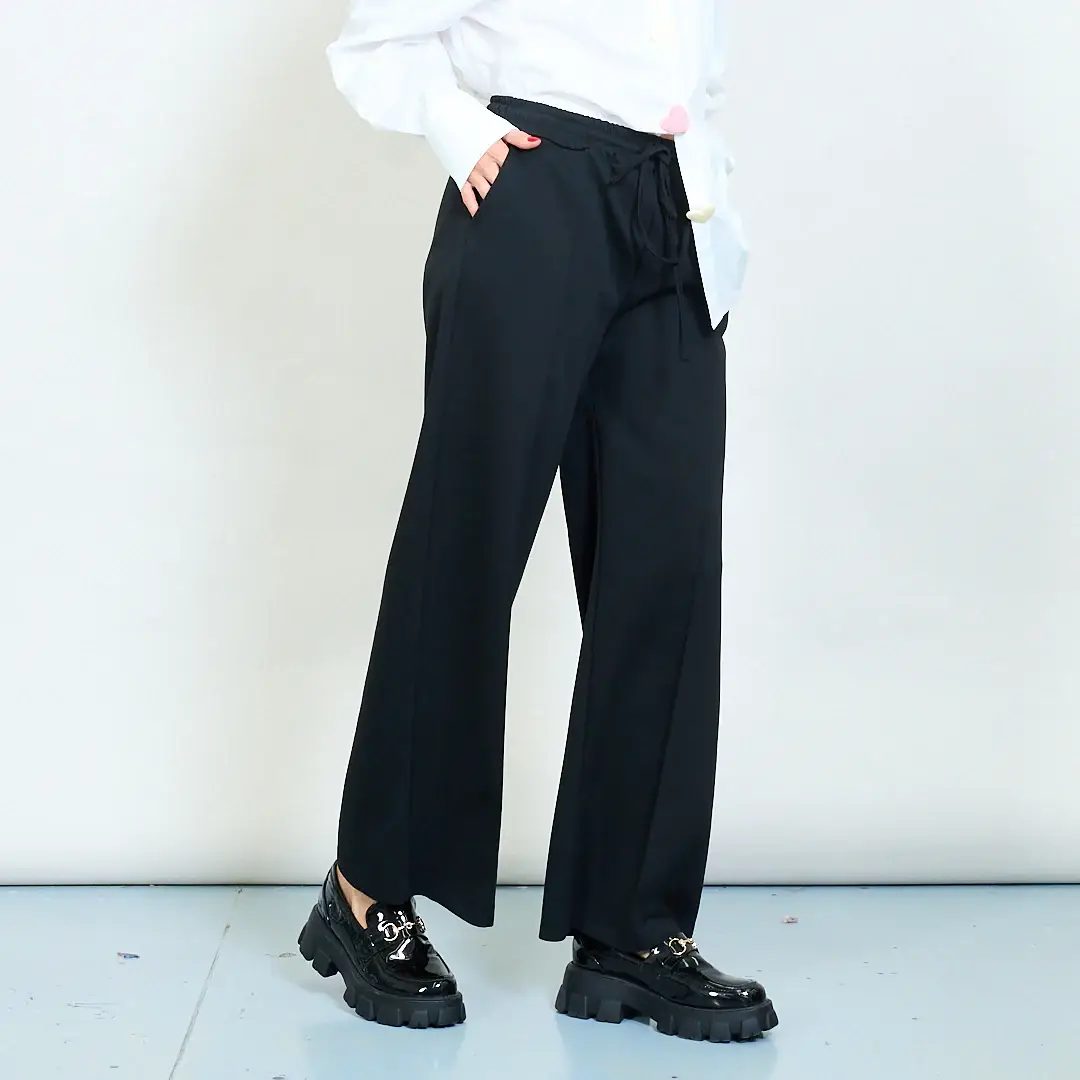 AMELÉ - Vente Pantalon – femme - Pantalon large avec taille élastique et cordon de serrage5