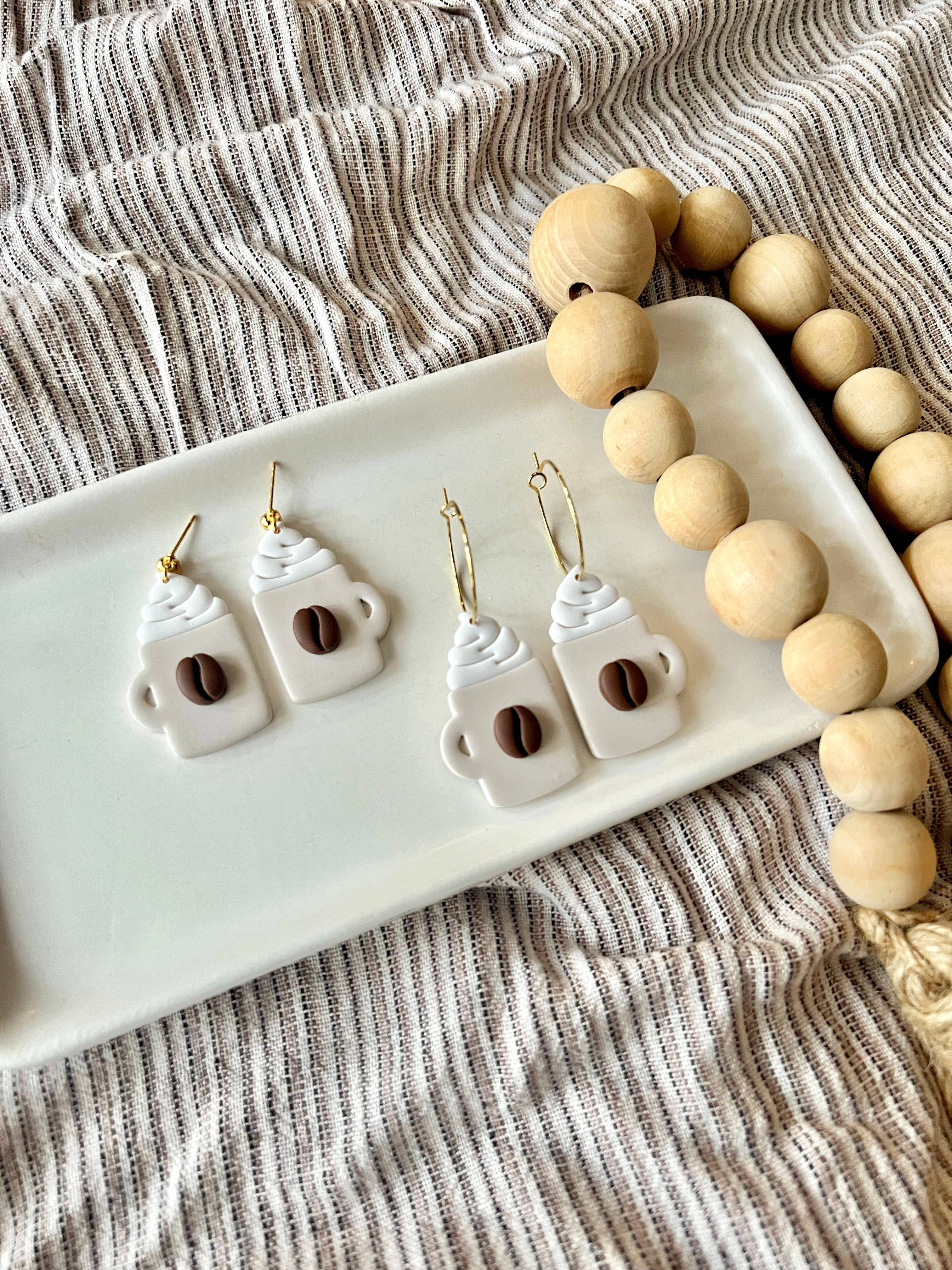 SeizeTheClayJewelry - Wholesale Dangle Earrings - Coffee Mug Earrings, Coffee Bean Earrings, Coffee Earrings1