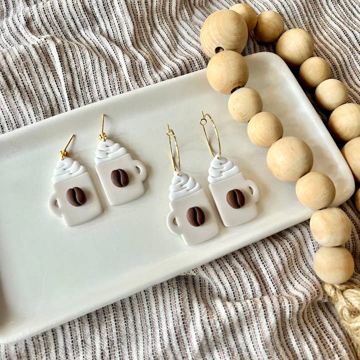 SeizeTheClayJewelry - Wholesale Dangle Earrings - Coffee Mug Earrings, Coffee Bean Earrings, Coffee Earrings1
