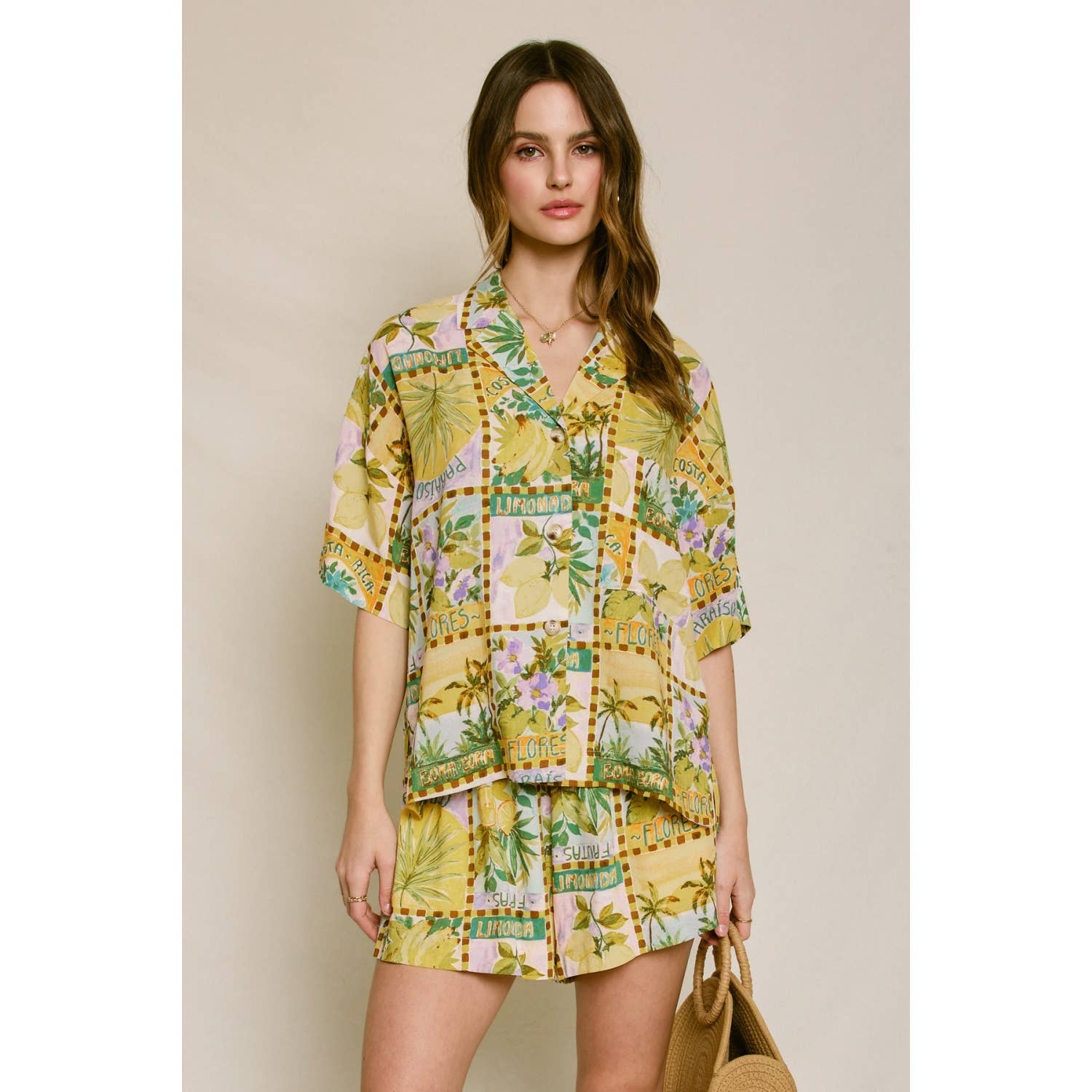 TROPISCHE ZON Isla Palma Ontspannen Shirt En Korte Broek Set (1) voor groothandel op Faire5