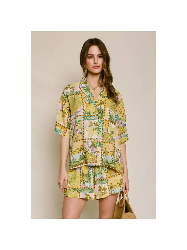 TROPISCHE ZON Isla Palma Ontspannen Shirt En Korte Broek Set (1) voor groothandel op Faire5