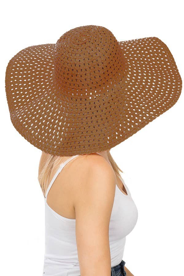 Cap Zone - Wholesale Straw Hat - Women's - Petite Open Weave Light-Weight  Floppy Brim Sun Hat6