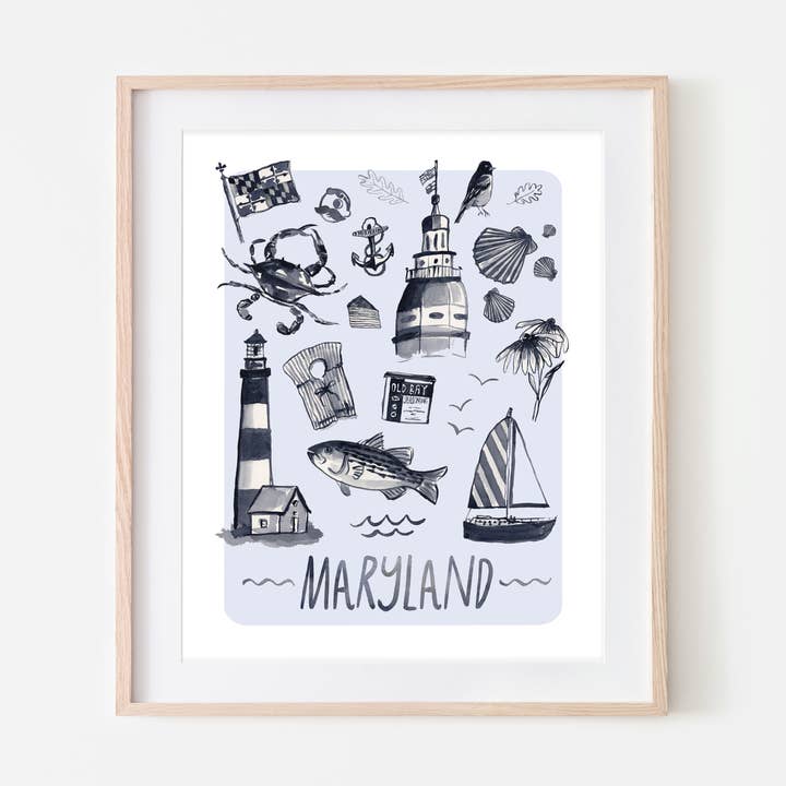 Maryland Pride Art Print for wholesale by Broken Paddle Studio