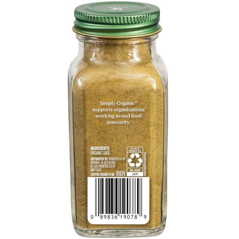 Simply Organic - Wholesale Herbs - Pure, Ground Sage, Certified Organic, Kosher, 1.20 Oz2