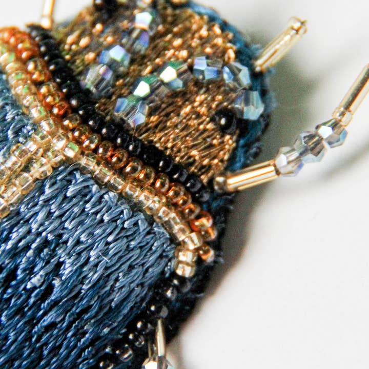 Aéle Paris - Wholesale Brooch - EMBROIDERED BROOCH IN THE SHAPE OF A BEETLE - BARNABY 3