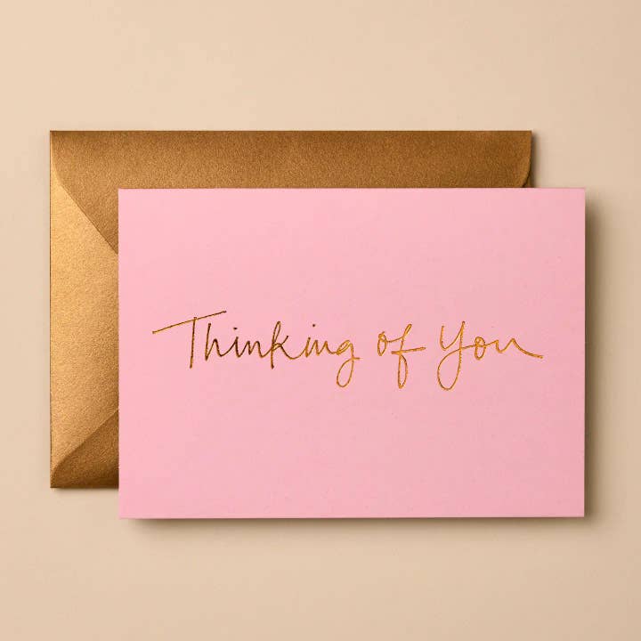 Thinking of You Greeting Card | Modern Gold Foil Stationery for wholesale by Gabrielle & Celine Greeting Cards USA