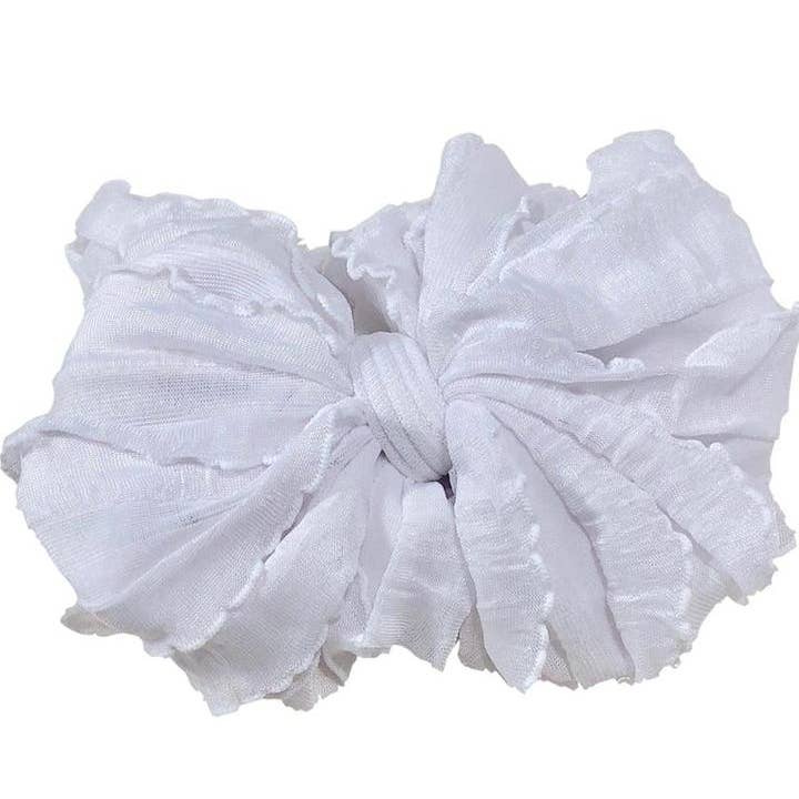 Rockin Royalty - Wholesale Fashion Headband - Baby - White Ruffled Headband