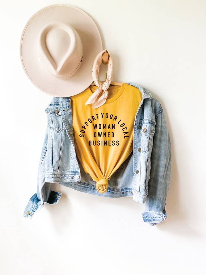 OAT COLLECTIVE - Wholesale Screen Printed T-Shirt - Women's - SUPPORT YOUR LOCAL WOMAN OWNED BUSINESS Graphic T-Shirt2