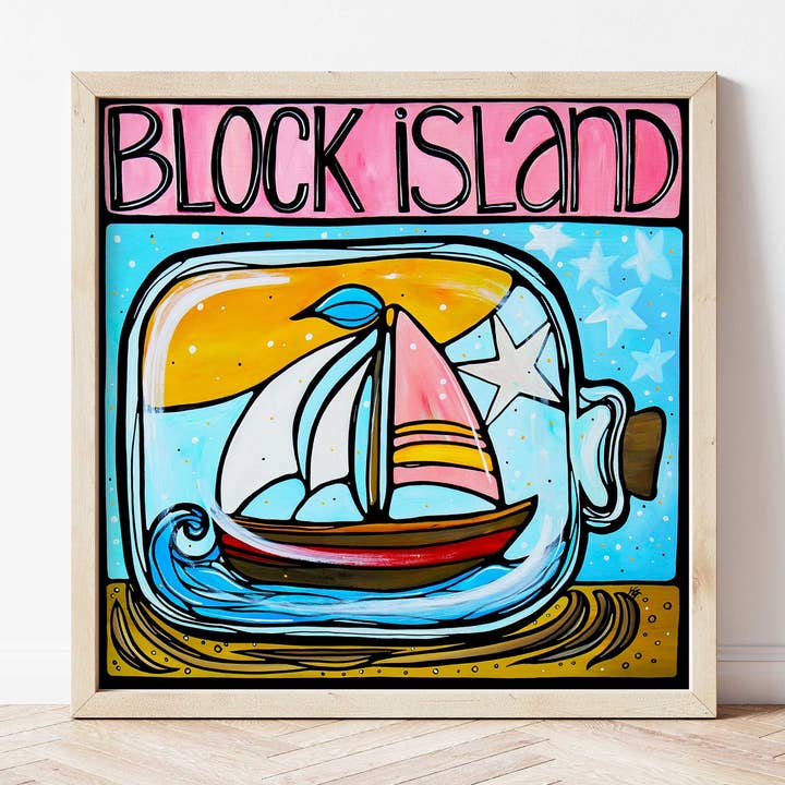 Stampa artistica Block Island, Rhode Island Coastal Art. Firmato. per la vendita all'ingrosso da parte di Atelier Vero Wholesale