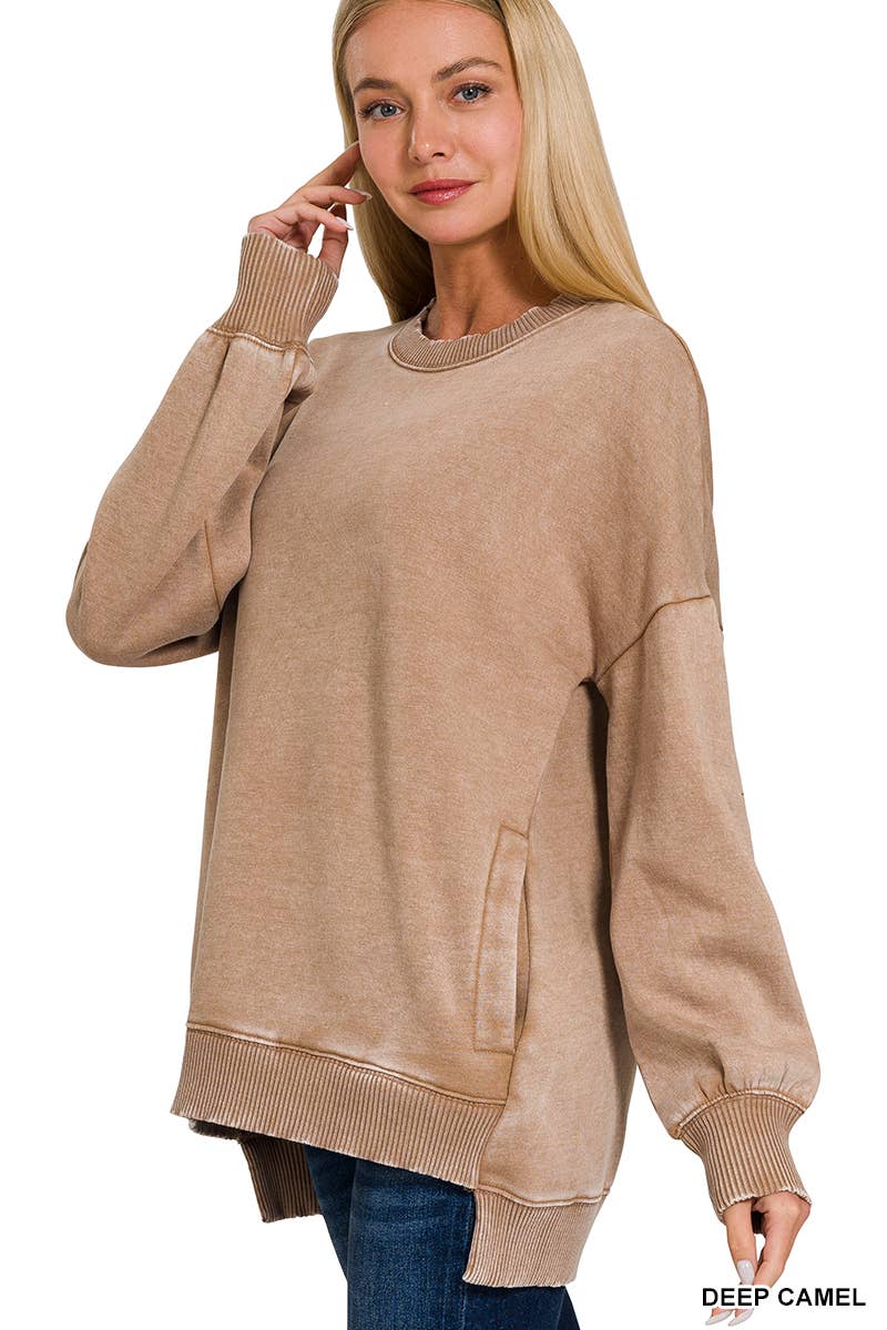 42POPS - Wholesale Sweatshirt - Women's - ',,, Fleece Hi Low Hem Pullover With Pockets1