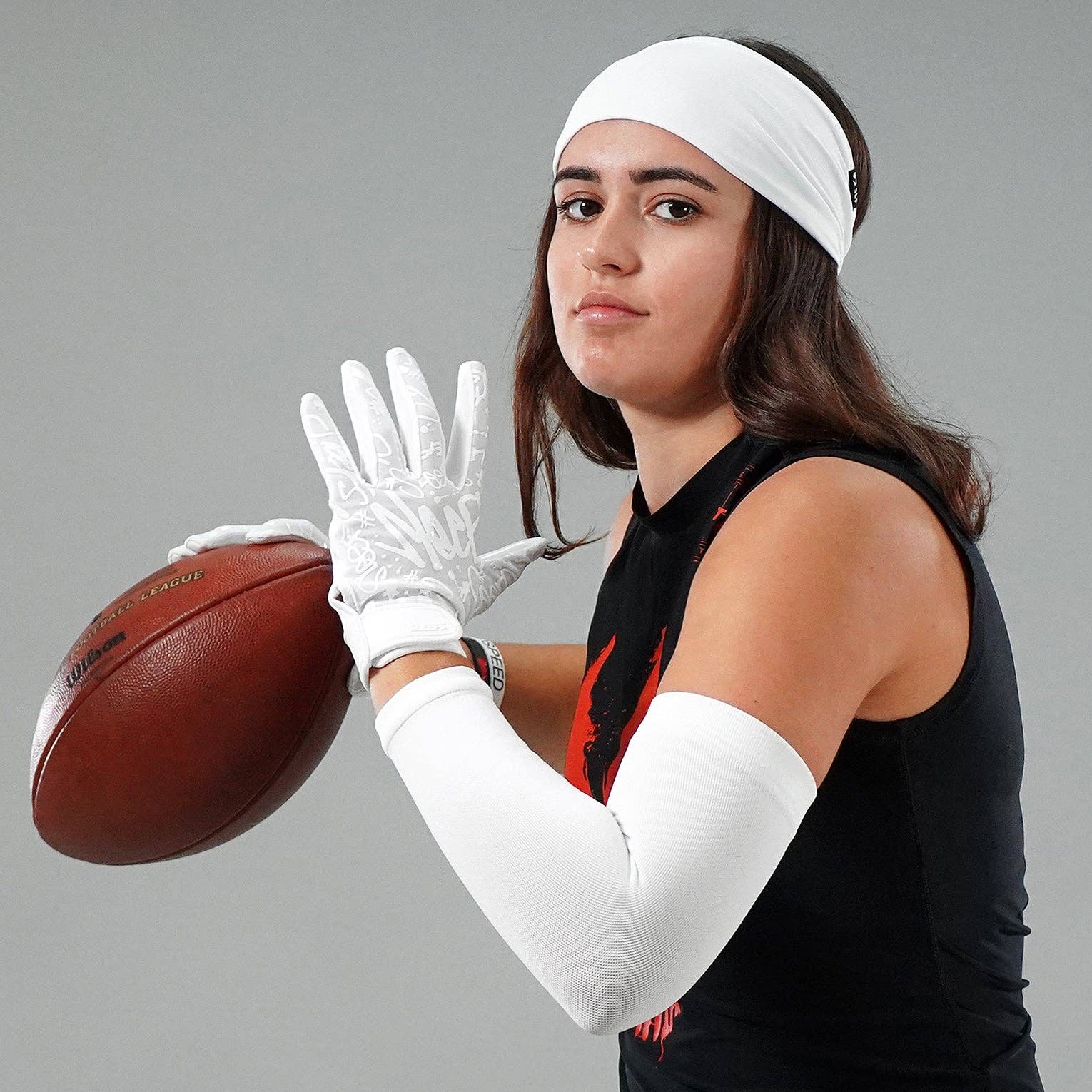 Wholesale Basic White Football Compression Arm Sleeve for your